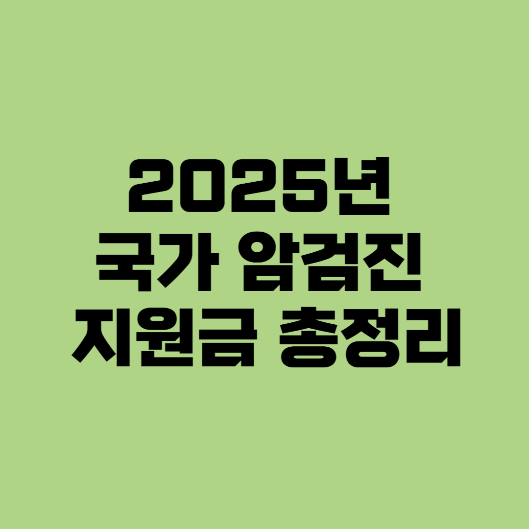 국가 암검진 지원금