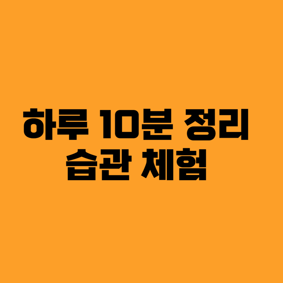 하루 10분 정리
